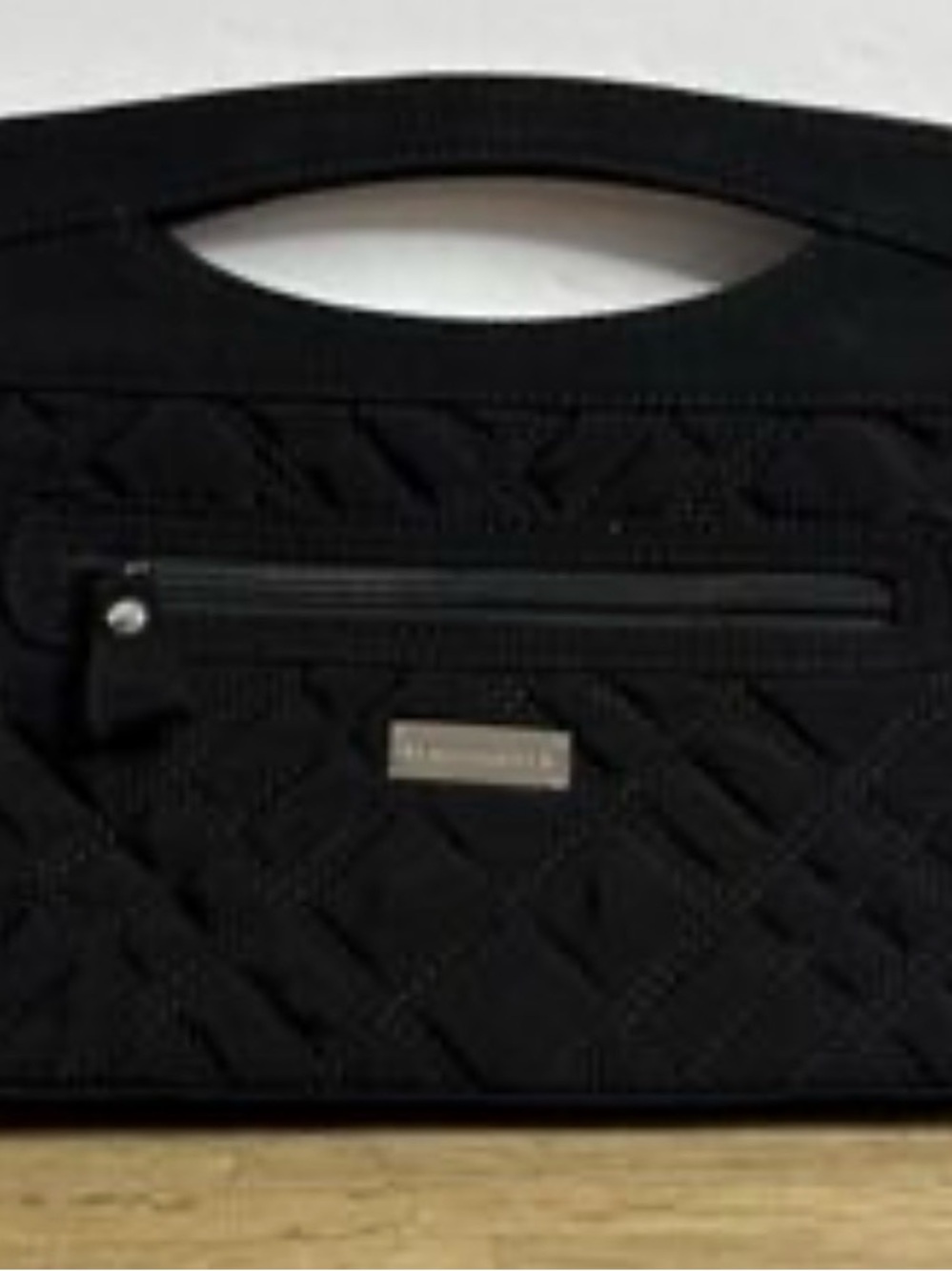 Vera Bradley Classic Black Quilted Microfiber Clutch Handbag Purse